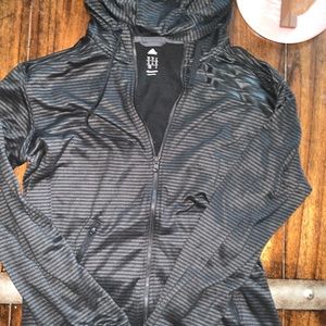 Adidas zip up with striped pattern